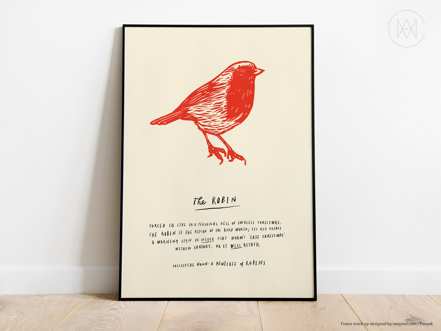 Linocut Robin-Digital Download Print