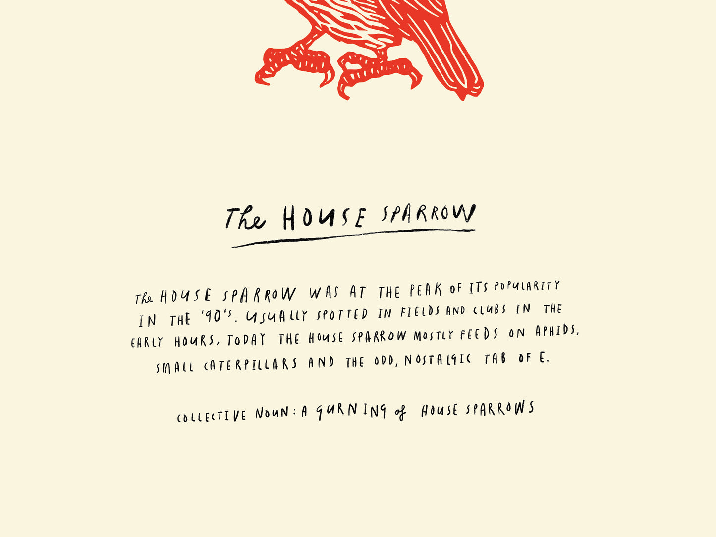 Linocut House Sparrow-Digital Download Print