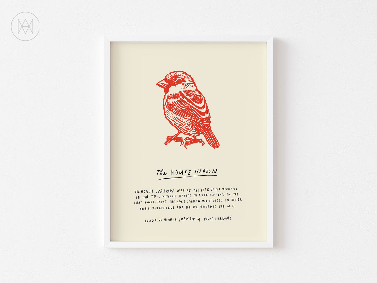 Linocut House Sparrow-Digital Download Print