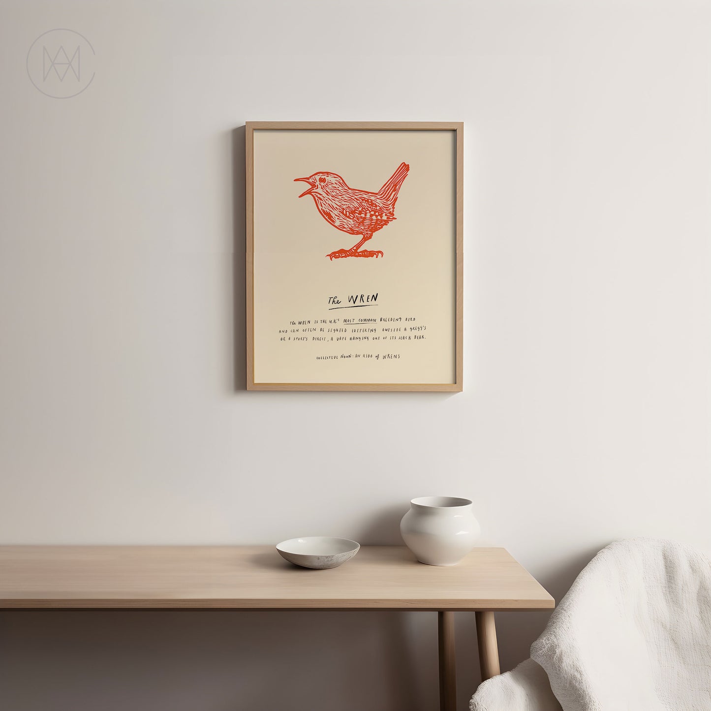 Linocut Wren-Digital Download Print