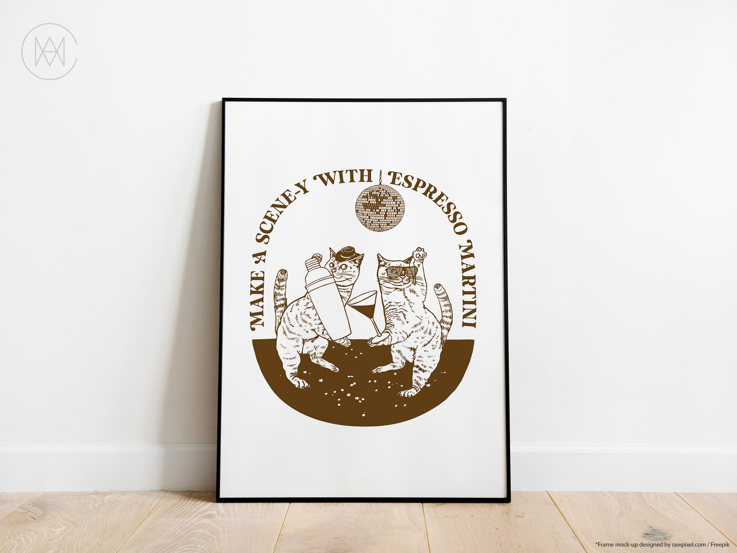 Retro Cocktail Print-Espresso Martini-Digital Download
