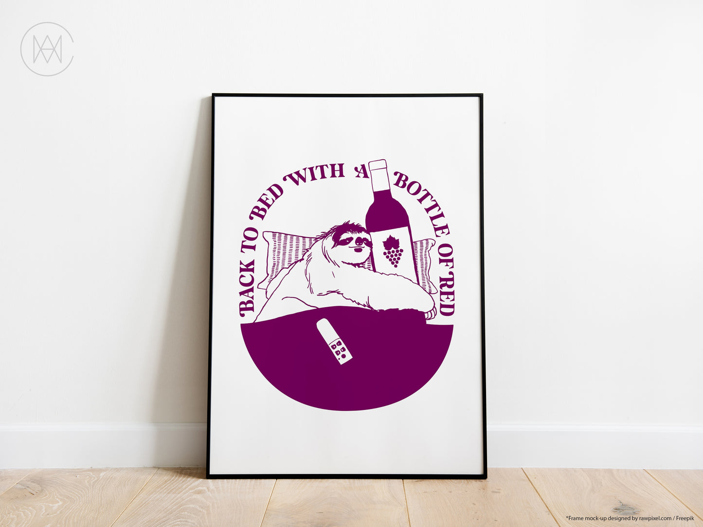 Retro Cocktail Print-Bottle of Red-Digital Download