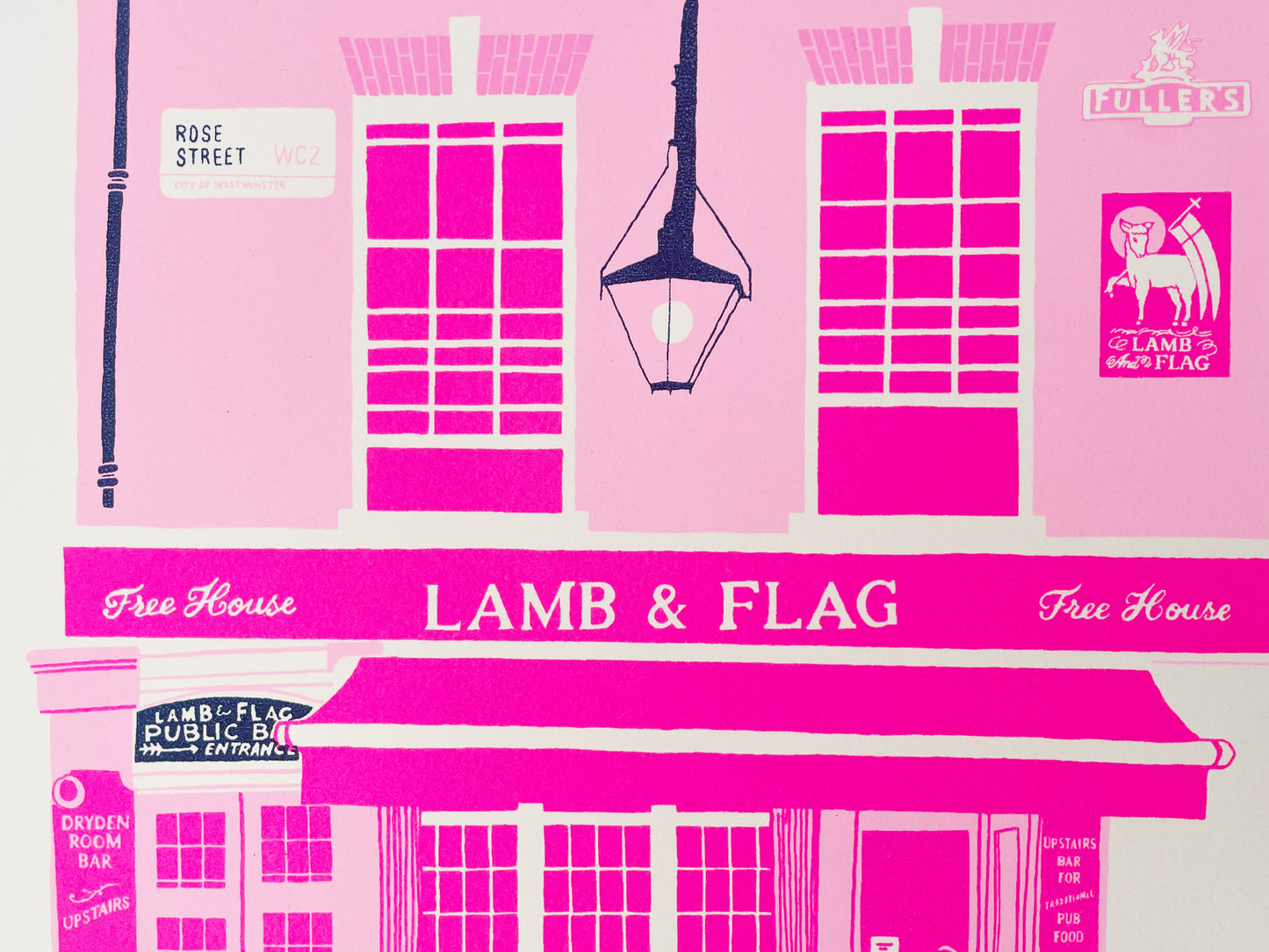Slikscreen Print-Lamb & Flag, London