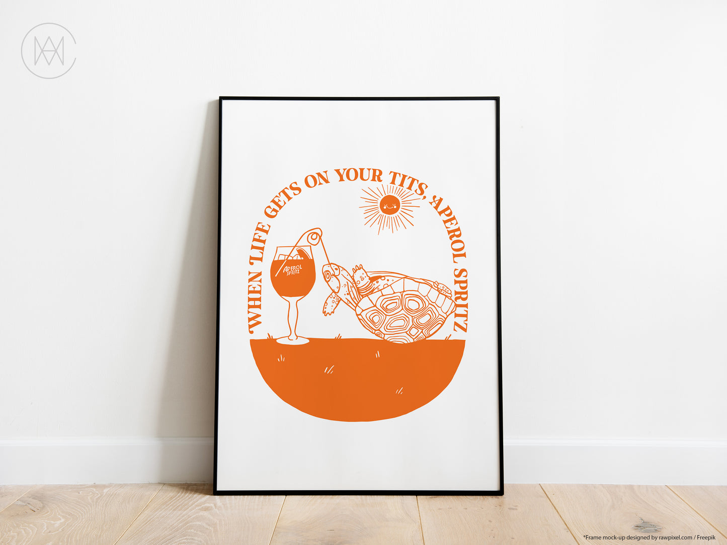 Retro Cocktail Print-Aperol Spritz-Digital Download