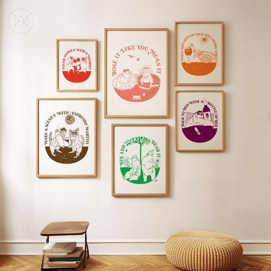 Retro Cocktail Print-Espresso Martini-Digital Download