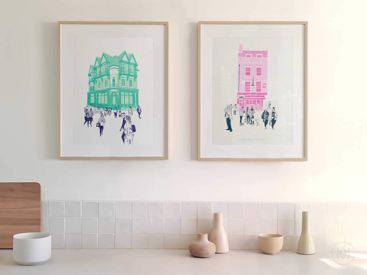 Slikscreen Print-Lamb & Flag, London