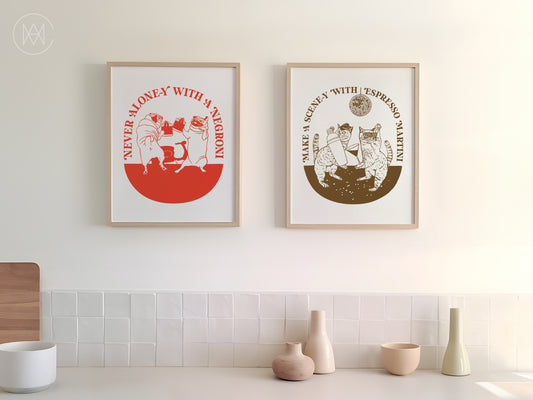 Retro Cocktail Print-Negroni-Digital Download