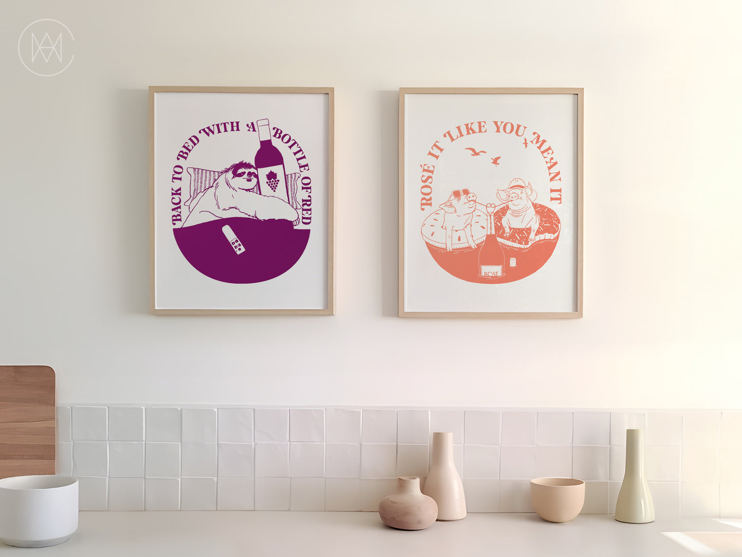 Retro Cocktail Print-Rosé-Digital Download