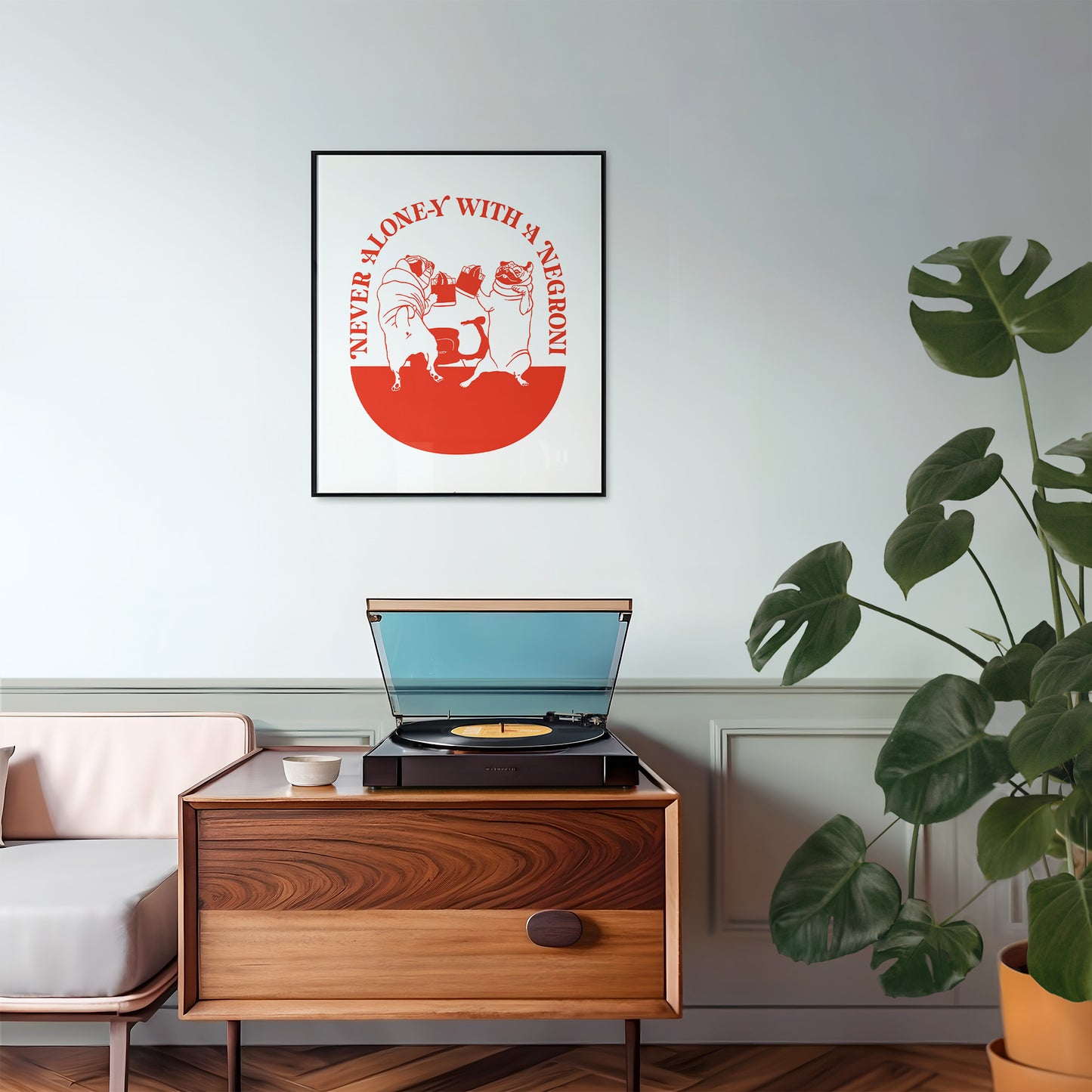 Retro Cocktail Print-Negroni-Digital Download