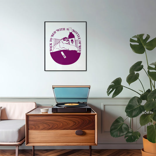 Retro Cocktail Print-Bottle of Red-Digital Download