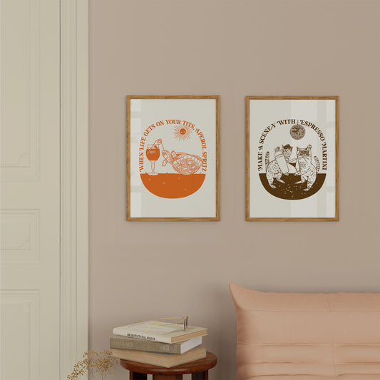 Retro Cocktail Print-Aperol Spritz-Digital Download