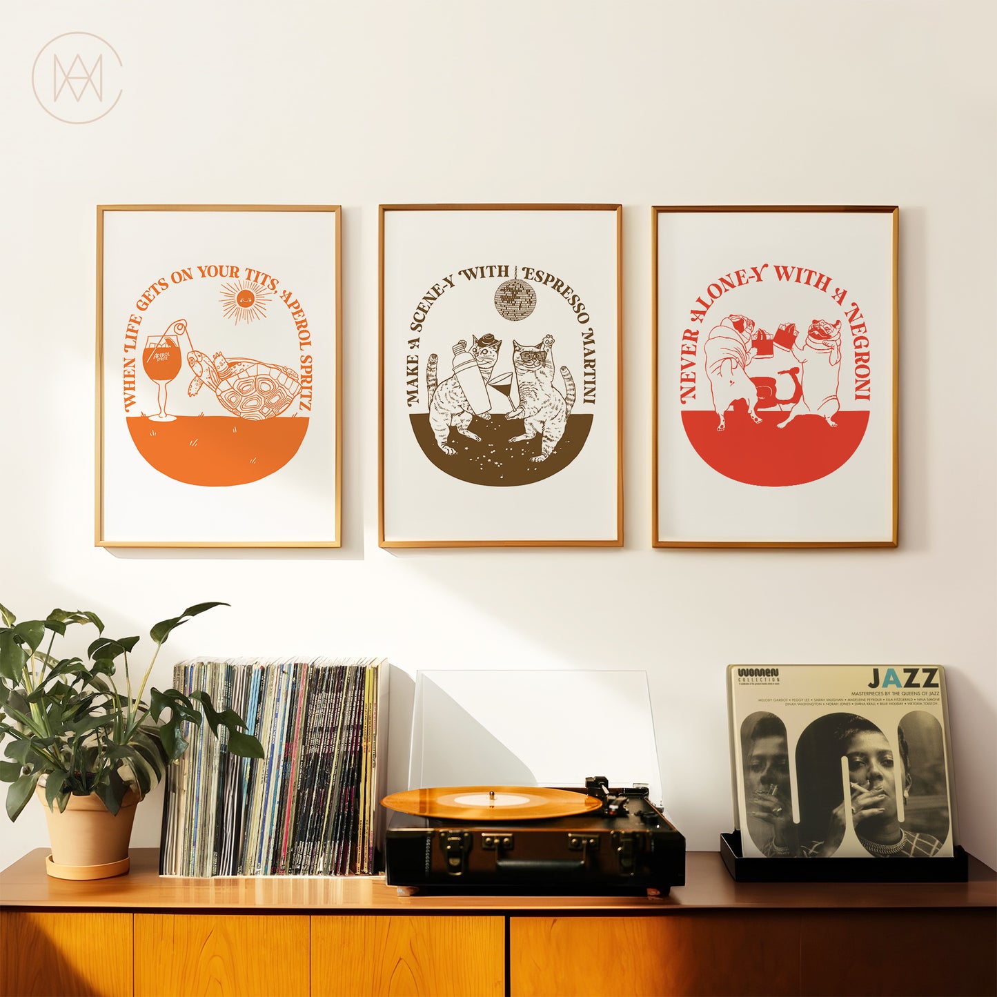 Retro Cocktail Print-Negroni-Digital Download