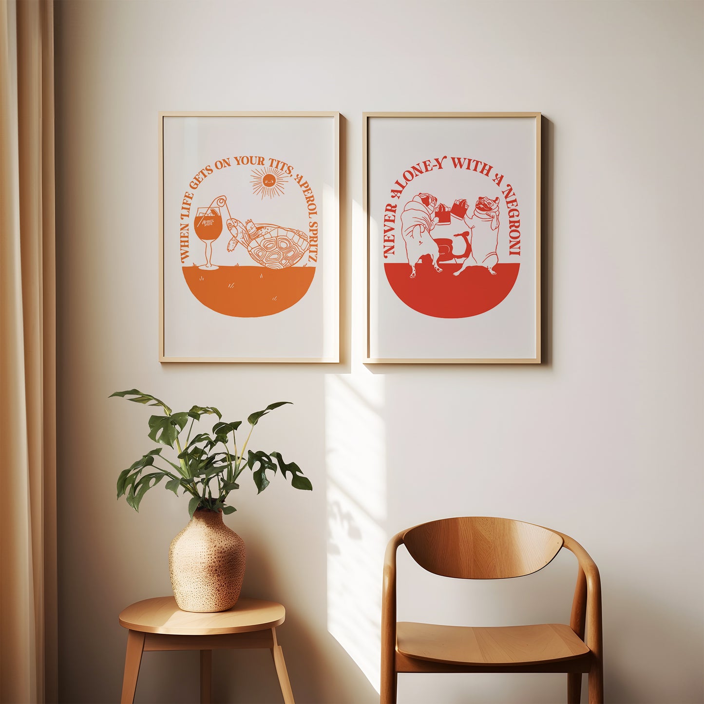 Retro Cocktail Print-Negroni-Digital Download