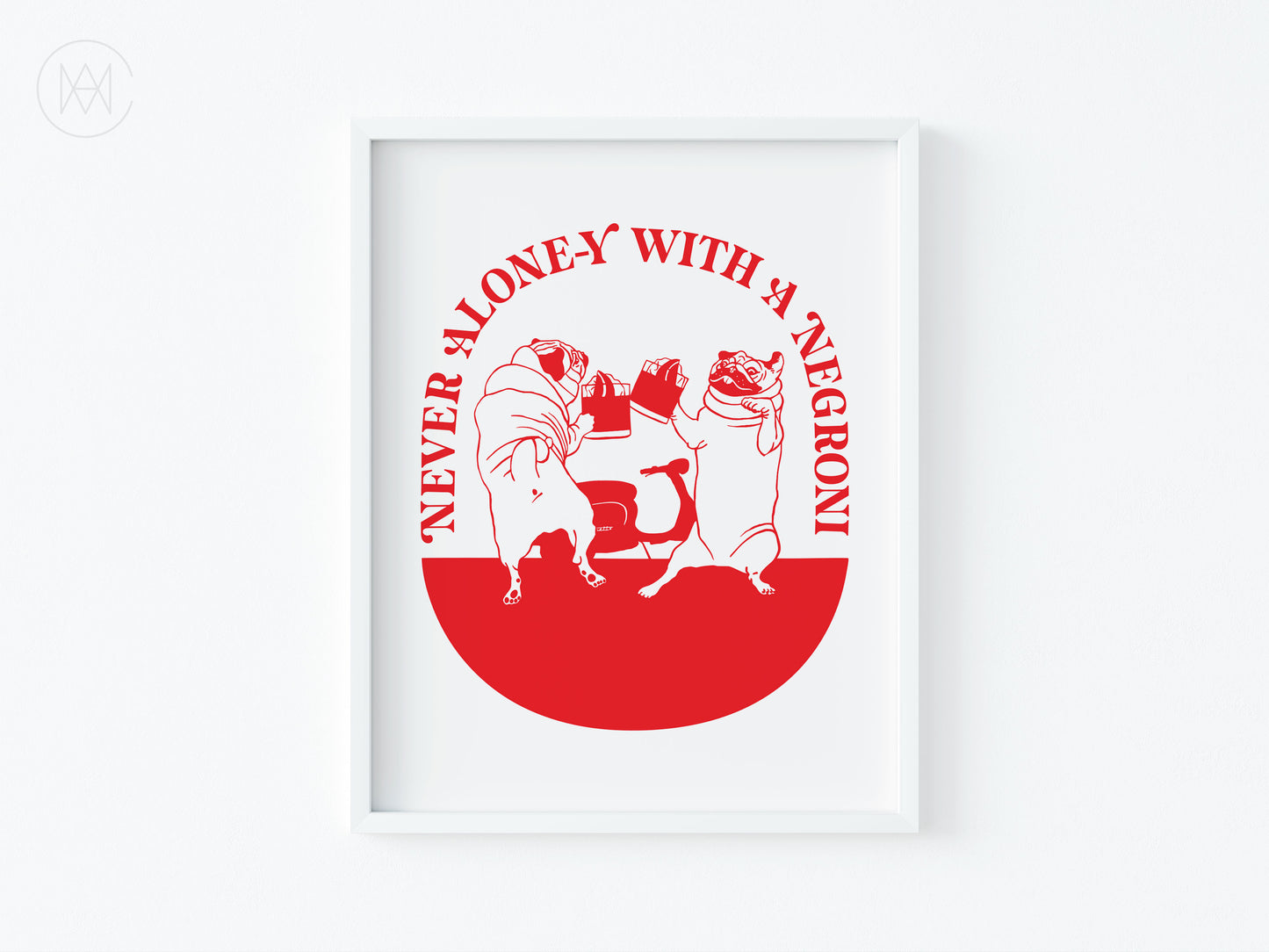 Retro Cocktail Print-Negroni-Digital Download